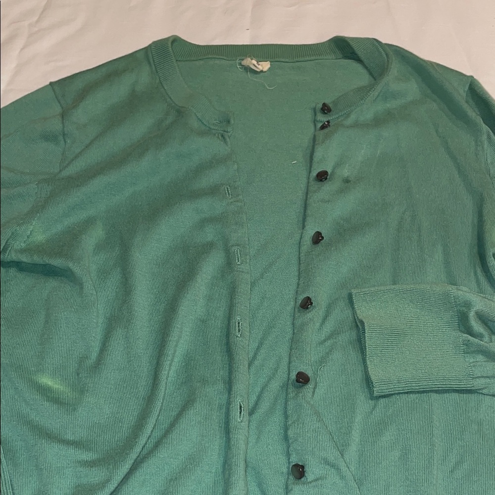 J. Crew Green Cardigan Sweater
